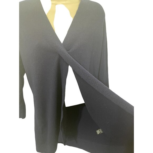 Eileen Fisher Women's Size Small? Wool Blend Deep V-neck Long-Sleeve Tunic Navy - Picture 5 of 11